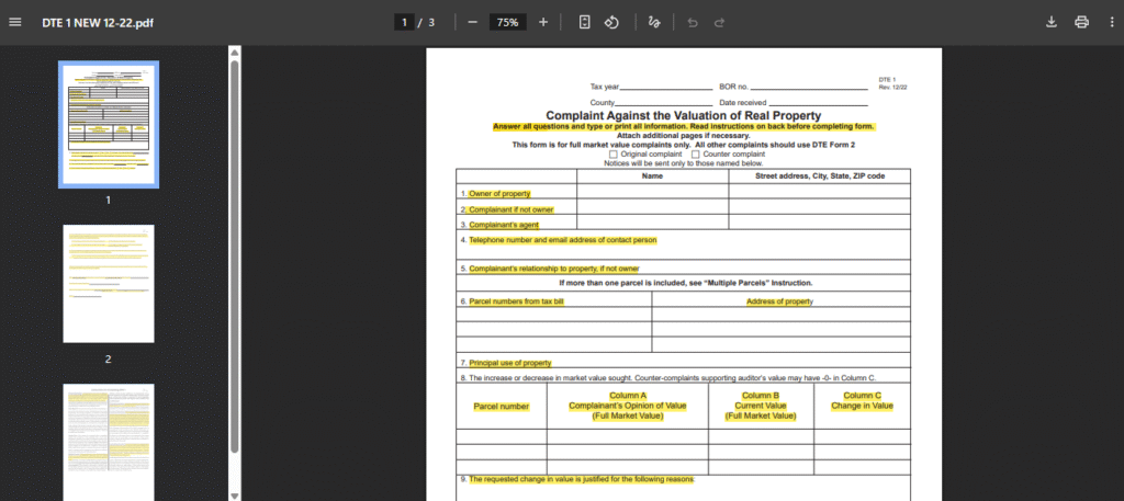 File a Property Value